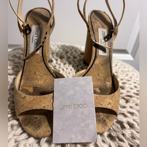 Jimmy Choo Cork Strap Heels Size 9.5 Early Black Friday Sale Price Drop! - Picture 5 of 9